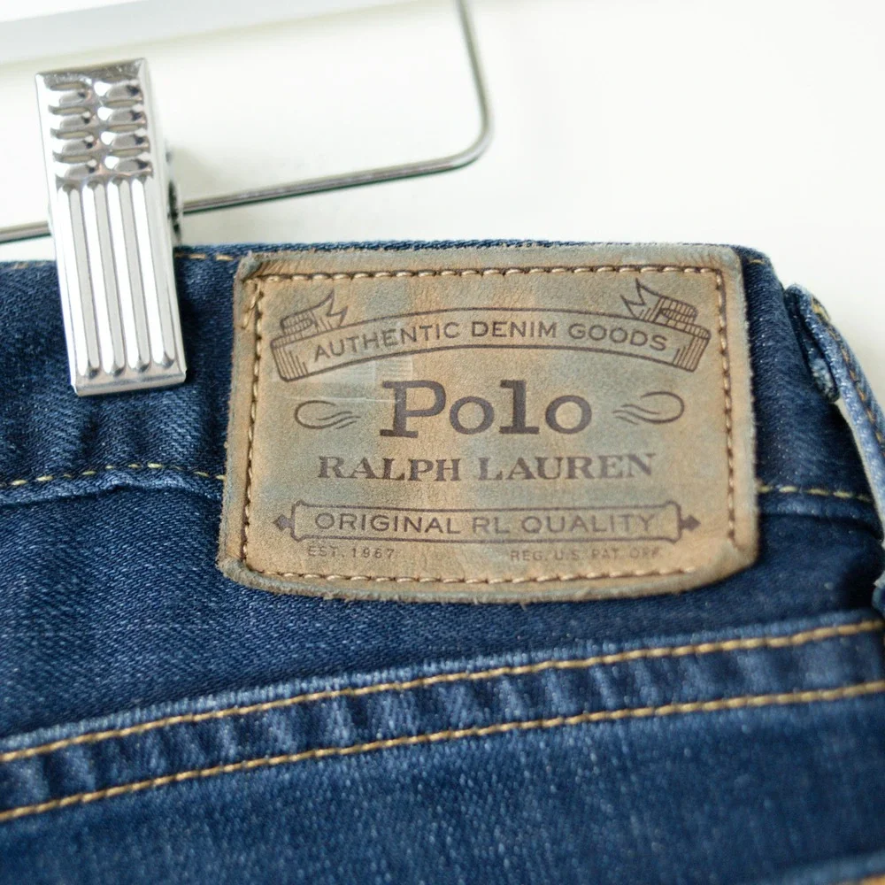 Polo Ralph Lauren Varick Slim Straight Mens 34x30 Blue Denim 5 Pocket